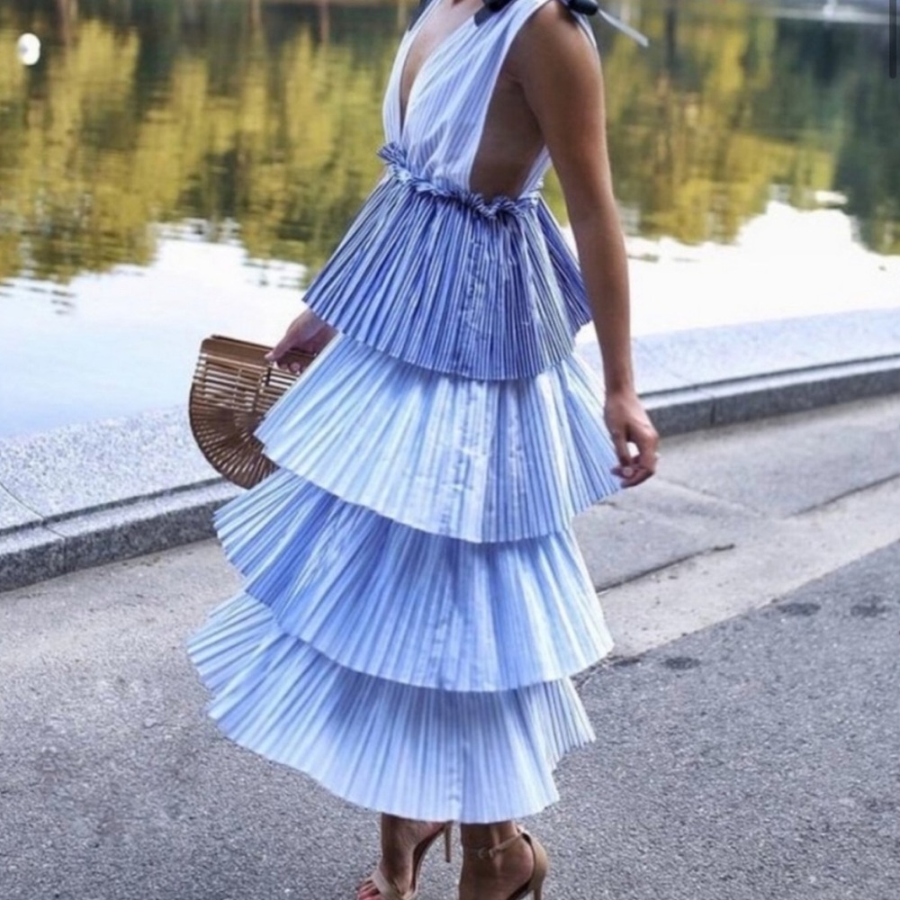 NWOT Free People Keza Striped Tiered Dress